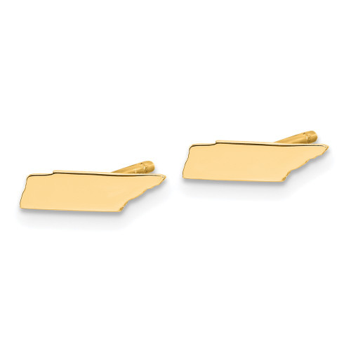 Image of 2.34mm Gold-Plated Sterling Silver Tennessee TN Small State Stud Earrings