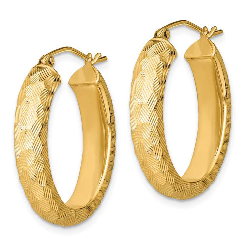 Image of 24mm Gold-Plated Sterling Silver Textured Oval Hoop Earrings