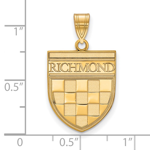 Gold-plated Sterling Silver University of Richmond Large Shield Pendant