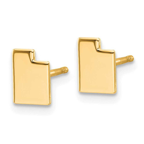 Image of 7.32mm Gold-Plated Sterling Silver Utah UT Small State Stud Earrings