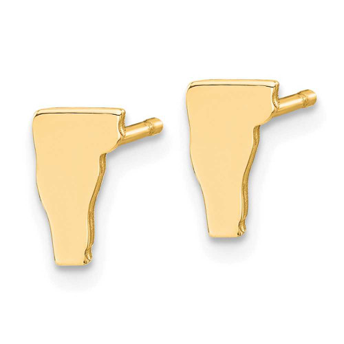 Image of 8.41mm Gold-Plated Sterling Silver Vermont VT Small State Stud Earrings