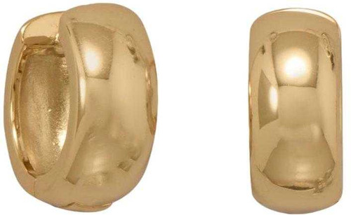 Image of Gold-plated Sterling Silver Wide Huggie Hoop Earrings