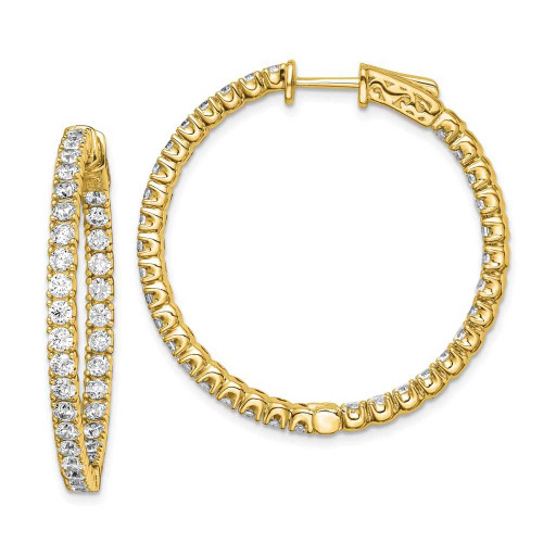 Image of 34mm Gold-Tone Sterling Silver CZ In and Out Round Hoop Earrings QE7571Y