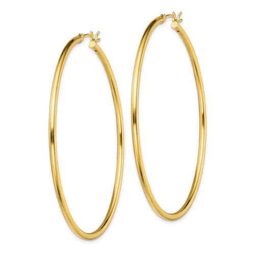 Image of 61.8mm Gold-Tone Sterling Silver Polished Hoop Earrings QE13135