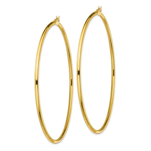Image of 82.5mm Gold-Tone Sterling Silver Polished Hoop Earrings QE13157
