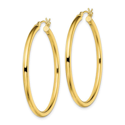 Image of 41mm Gold-Tone Sterling Silver Polished Hoop Earrings QE13159