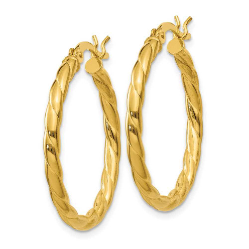 Image of 20mm Gold-Tone Sterling Silver Twist 25mm Hoop Earrings QE6656