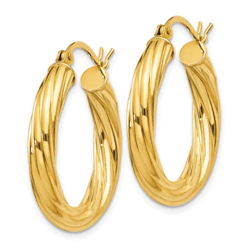 Image of 18mm Gold-Tone Sterling Silver Twist 25mm Hoop Earrings QE6672