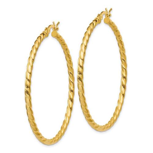 Image of 40mm Gold-Tone Sterling Silver Twisted 45mm Hoop Earrings