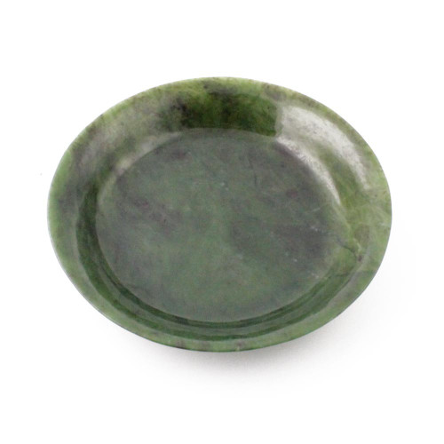 Green Genuine Natural Nephrite Jade 7.5 inch Bowl Dish