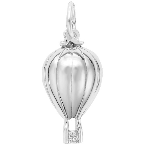 Image of Grooved Hot Air Balloon Charm (Choose Metal) by Rembrandt