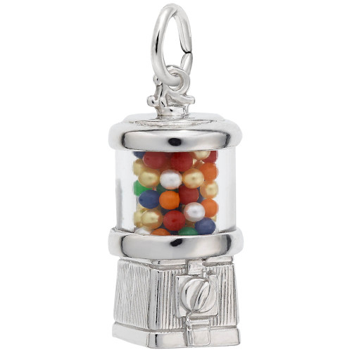 Image of Gumball Machine Charm w/ Multicolor Beads (Choose Metal) by Rembrandt