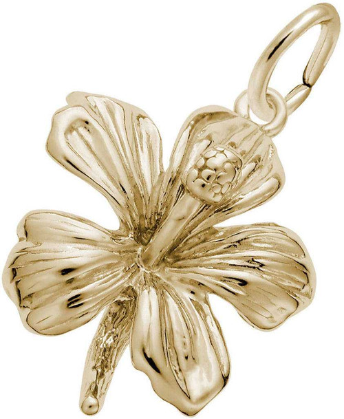 Image of Hibiscus Flower Charm (Choose Metal) by Rembrandt