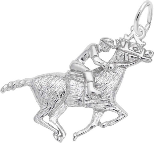 Image of Horse & Jockey Charm (Choose Metal) by Rembrandt