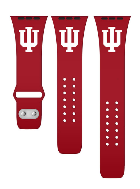 Indiana Hoosiers Silicone Watch Band Compatible with Apple Watch - 38mm/40mm/41mm Red C-AB1-110-38