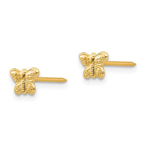 Image of 4mm Inverness 14K Yellow Gold 7mm Butterfly Earrings