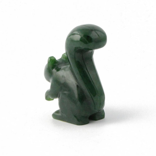 Natural Untreated Nephrite Jade Squirrel Figurine