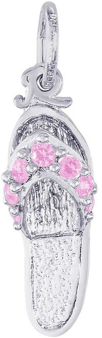 Image of Jamaica Sandal w/ Pink Synthetic Crystals Charm (Choose Metal) by Rembrandt