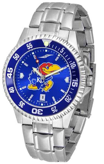 Image of Kansas Jayhawk Competitor Steel AnoChrome Color Bezel Mens Watch