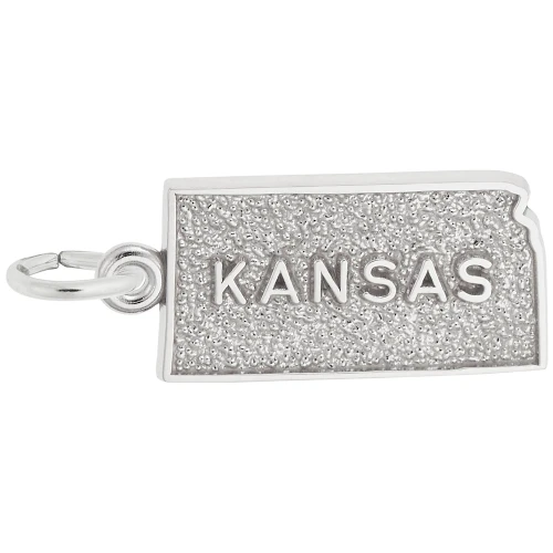 Image of Kansas Map Charm (Choose Metal) by Rembrandt