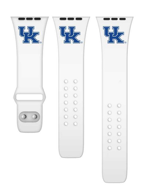 Image of Kentucky Wildcats Silicone Watch Band Compatible with Apple Watch - 42mm/44mm/45mm White C-AB4-154-42