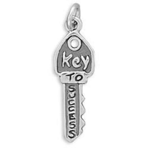 Image of Key To Success Charm 925 Sterling Silver