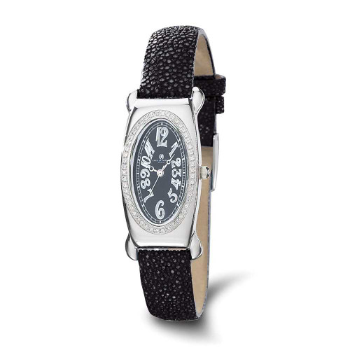 Image of Ladies Charles Hubert Black Stingray 0.68ctw Diamond 21x38mm Watch