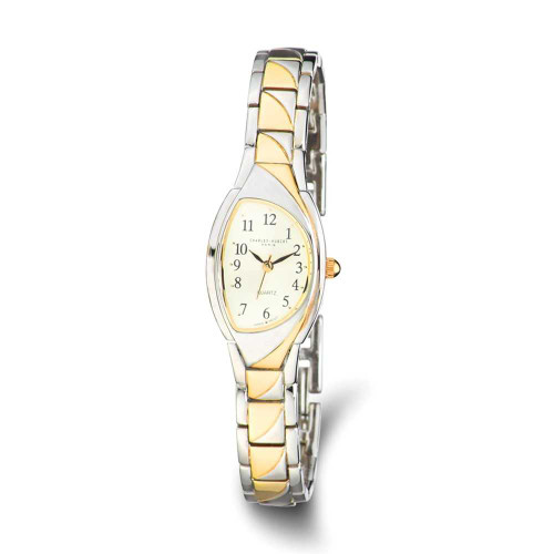 Image of Ladies Charles Hubert Gold-finish 2-tone Champ Dial 20mm Watch