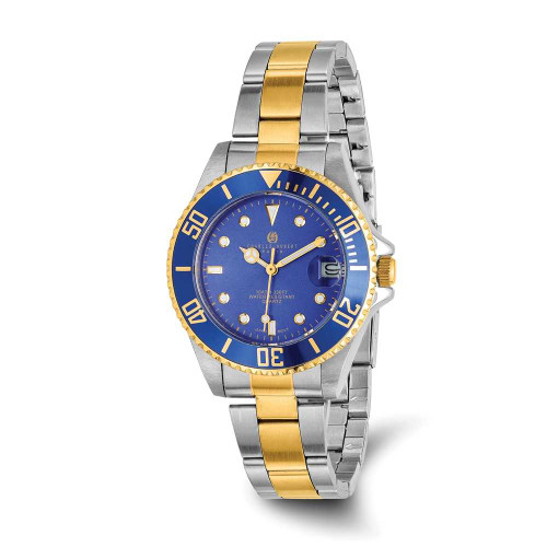 Image of Ladies Charles Hubert Two-tone Silver Blue Dial Watch