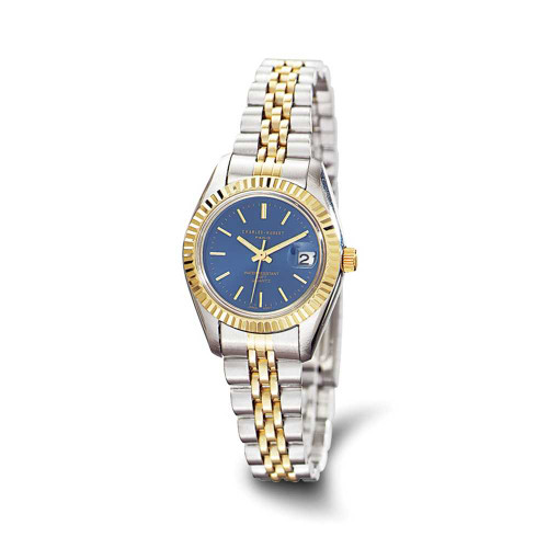 Image of Ladies Charles Hubert Two-tone Stainless Steel Blue Dial Watch