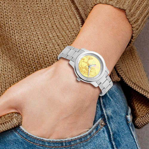 Image of Ladies Disney Belle Silver-tone Bracelet Watch