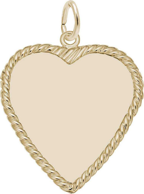 Image of Large Classic Rope Heart Charm (Choose Metal) by Rembrandt