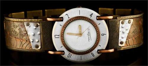 Image of Europa Copper and Sterling Silver - Wide WatchCraft Handmade Watch