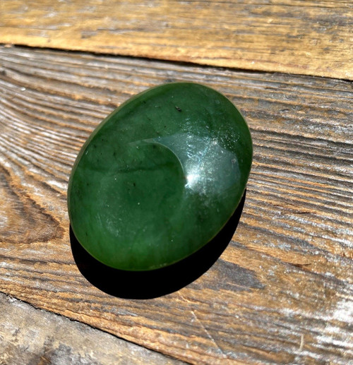 2" Large Natural Untreated Nephrite Jade Worry Stone