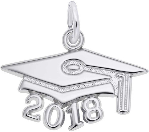 Image of Large Graduation Cap w/ Year 2018 Charm (Choose Metal) by Rembrandt