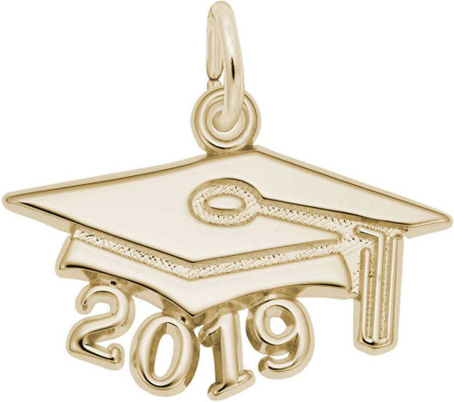 Image of Large Graduation Cap w/ Year 2019 Charm (Choose Metal) by Rembrandt