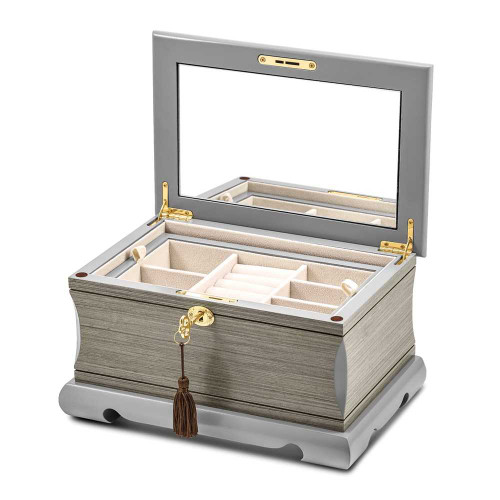 Image of Limited Edition Grey Veneer and Painted Finish Jewelry Box (Gifts)