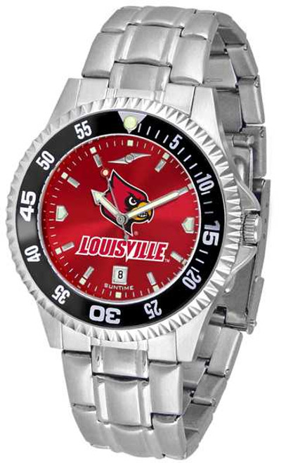 Image of Louisville Cardinals Competitor Steel AnoChrome Color Bezel Mens Watch