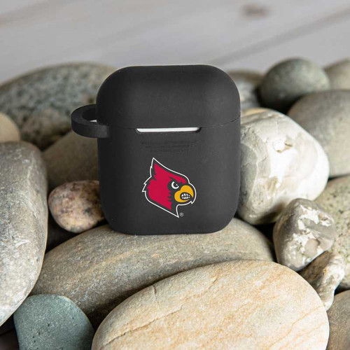 Image of Louisville Cardinals Silicone Case Cover Compatible with Apple AirPods Battery Case - Black C-APA1-145