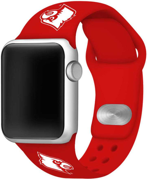 Image of Louisville Cardinals Silicone Watch Band Compatible with Apple Watch - 42mm/44mm/45mm Red C-AB1-145-42