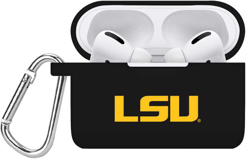 Image of LSU Tigers Silicone Silicone Case Cover Compatible with Apple AirPods PRO Battery Case - Black C-AAP1-121