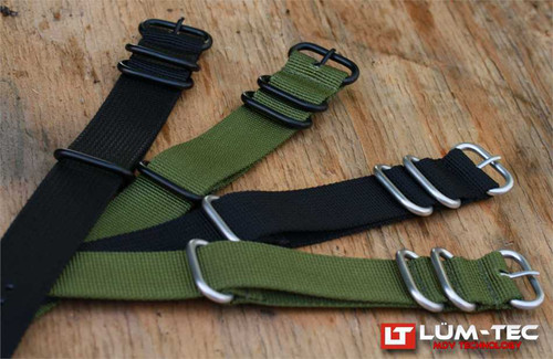 Image of Lum-Tec Watches - Replacement Parts - 22mm Black/PVD Nylon Strap