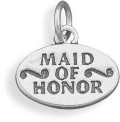 Image of Maid of Honor Charm 925 Sterling Silver