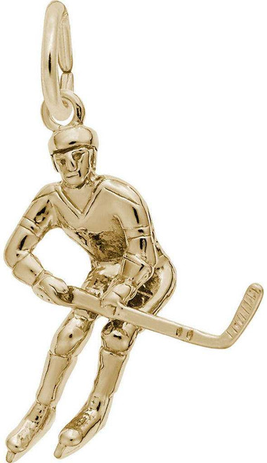 Image of Male Hockey Player Charm (Choose Metal) by Rembrandt