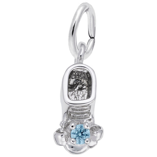 Image of March Babyshoe w/ Synthetic Crystal Charm (Choose Metal) by Rembrandt