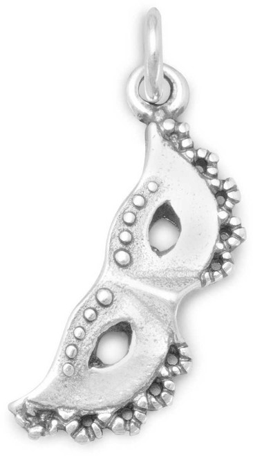 Image of Mardi Gras Mask Charm 925 Sterling Silver