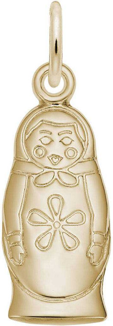 Image of Matryoshka Doll Flat Back Charm (Choose Metal) by Rembrandt