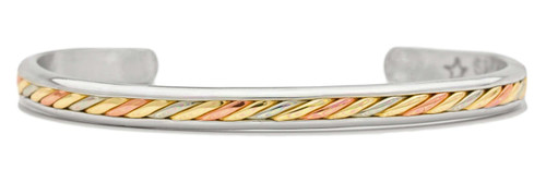 Image of Mayan Silver-tone - Sergio Lub Handmade Cuff Bracelet (lub51)