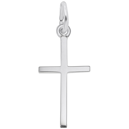 Image of Medium Thin Cross Charm (Choose Metal) by Rembrandt