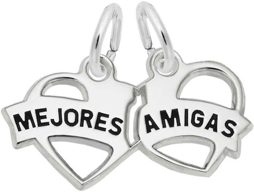 Image of Mejores Amigas Hearts Charm (Choose Metal) by Rembrandt